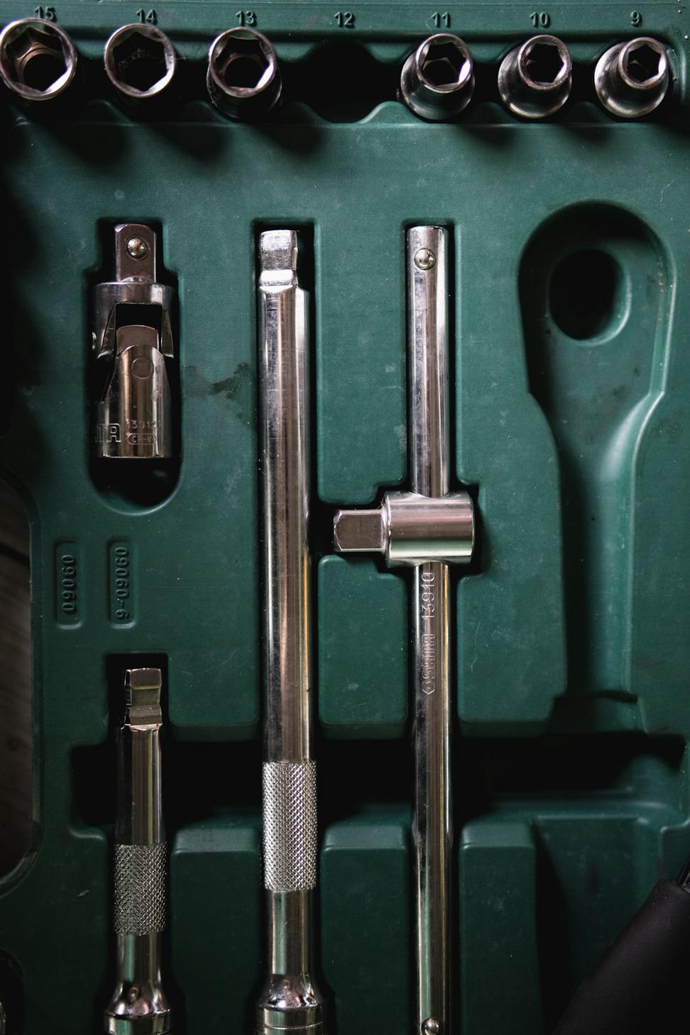 Professional truck mechanic at work